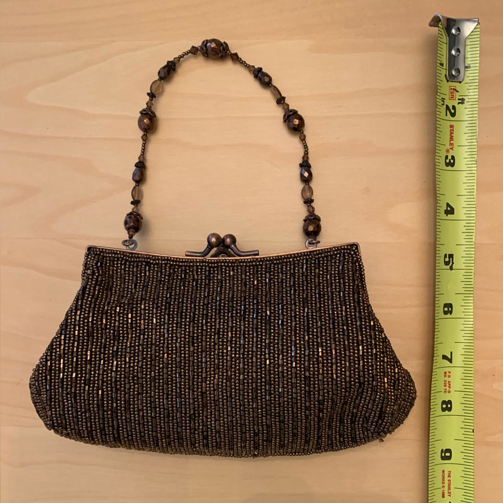 Todd Anthony Chic Beaded Brown/Bronze  Clutch